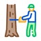 Tree felling worker icon vector outline illustration