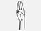 Tree fingers salute for scout, fighting for their rights, hand pointing three fingers linear style. Simple doodle hand drawn style