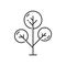 Tree of geometric round shapes, thin line plant