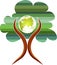 Tree globe man logo