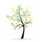Tree with green finger prints vector