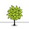 Tree with green leafs. Vector