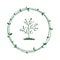 Tree in a green wreath. Ecological symbol of nature conservation. Vector