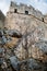 A tree grows on the ruins of the Acropolis Fortress in Lindos, Rhodes, Greece.