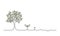 tree growth cycle, growing tree lineart, black line vector illustration, design element, grow a garden, editable stroke