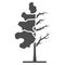 Tree half full of green leaf solid icon, changes depending on conditions concept, tree sign on white background, tree