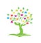 Tree with hands books and stars logo