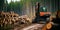 tree harvester working in the forest. logging industry