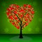 Tree Hearts Indicates Valentine\'s Day And Forest