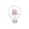 tree of hearts in a ligth bulb, vector illustration