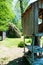 Tree house in a branched birch tree, small playhouse