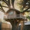A tree house, cinematic lighting - 1