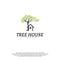 Tree House logo vector template. Leaf House logo