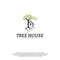 Tree House logo vector template. Leaf House logo