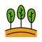 Tree icon, filled vector sign, and full pictogram isolated on white, logo illustration. Icon related to Farming And Farm