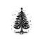 Tree Icon hand draw black colour winter ice logo symbol perfect