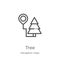 tree icon vector from navigation maps collection. Thin line tree outline icon vector illustration. Outline, thin line tree icon