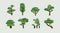 Tree landscape icon set