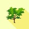 Tree large leaves icon, flat style