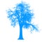 Tree leafless side view silhouette isolated - blue - vector