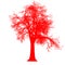 Tree leafless side view silhouette isolated - red - vector