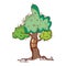 Tree leafy foliage greenery cartoon isolated icon design