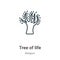 Tree of life outline vector icon. Thin line black tree of life icon, flat vector simple element illustration from editable