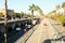 Tree lined motorway in Barelona, Spain