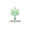 Tree logo and fork icons, green nature