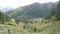 A tree with a mountain in the background. panorama of a beautiful view of the mountains forest fence farm, Carpathian