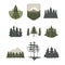 Tree outdoor travel pine silhouette coniferous natural tops pine spruce branch cedar plant leaf stem drawing vector