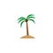 Tree palm tropical flat icon