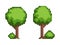 Tree Pixel Plant Object Set Vector Illustration