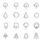 Tree and plant icon set vector. Sign and symbol concept. Nature and Environment concept. Thin line icon theme. White isolated