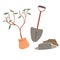 Tree planting flat illustration