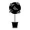 tree pot decorative garden pictogram