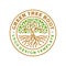 Tree roots circle logo badge modern Vector illustration