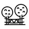 Tree rope icon outline vector. Adventure park