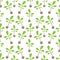 Tree sapling with roots and ground seamless pattern