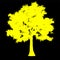 Tree side view silhouette isolated - yellow -