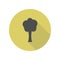 tree silhouette long shadow icon. Simple glyph, flat vector of WEB icons for ui and ux, website or mobile application