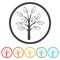 Tree silhouette Ring Icon, color set