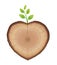 Tree Slice Sprout Branch Heart Shaped Love Nature