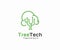 Tree tech logo design concept. Technology logo template