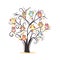 Tree. Tree with colorful owls vector background