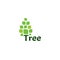 Tree vector icon. Simple pine logo. Green tree on blank white background. Vector logotype.
