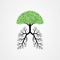 Tree vector illustration with the roots shaped like human lungs