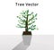 Tree vector spreads the heart shape of green leaves on the tall concrete pots, plant illustration on white background