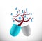 tree water pill medicine illustration