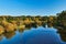 Trees on the banks of the Lusatian Neisse during autumn